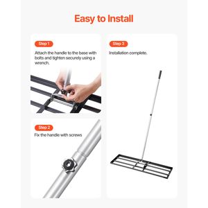 Livellatore per Prato con Manico da 83,9 cm, Piastra di Terra 36x10, Resistente alla Ruggine, in Acciaio al Carbonio, 3 Altezze Regolabili - Product Image 5