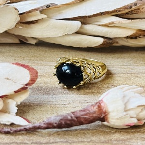 Hot Selling Black Onyx Brass <b>Ring</b> Hollow Cutout Gold Plated <b>Ring</b> <b>Statement</b> Handmade <b>Ring</b> Boho Geometric Wholesale <b>Ring</b> For Women - Product Image 5