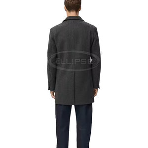 Fabricante de Pakistán, Último Diseño, Abrigo de Lana 100% Impermeable, Color Sólido, Alta Calidad, Corte Entallado, con Bolsillos y Botones - Product Image 4