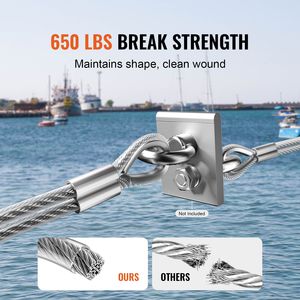 Kit Cavo in Acciaio Inossidabile 304 da 1/8'' x 304 cm con 59 Accessori, Resistenza alla Rottura 650 Libbre, 7x7 Fili per Costruzioni - Product Image 4