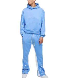 ชุดเสื้อฮู้ดผ้าเกล็ดปลาเทอร์รี่สไตล์สตรีทแวร์ผ้าครอปบอซีแอซิดซักแบบปรับแต่งได้สำหรับผู้ชาย - Product Image 4