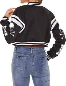 Men's Coated Stand Collar Windproof Polyester/Cotton Varsity <b>Jacket</b> Stylish and Durable Comfortable Outerwear - Product Image 2