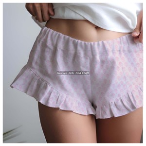 Wholesale Women Summer Casual Cotton Low Rise Multicolor Hand Block Print Ruffle <b>Shorts</b> Summer Block Print Women's Summer <b>Shorts</b> - Product Image 4