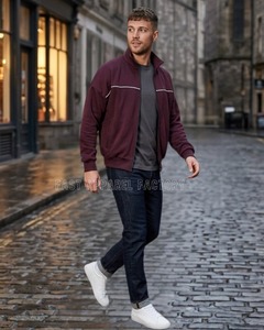 Haut de gamme de qualité supérieure, respirant, couleur marron, avec fermeture éclair, vente en gros, nouveau style, épais, séchage rapide, couleur marron, avec fermeture éclair - Product Image 2