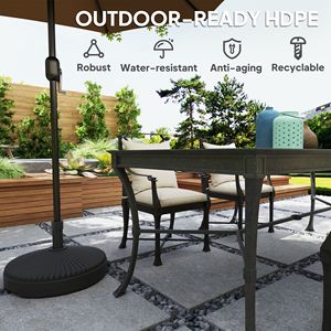 Base per Ombrellone da Esterno Rotonda, Resistente, Capacità 51 libbre (23 kg) con 62 libbre (28 kg) di carico a pieno, Riempibile con Acqua - Product Image 6