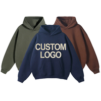 Sweat à capuche personnalisé en molleton français polyester/coton écologique imperméable pour homme, coupe décontractée, 300g, vente en gros - Product Image 3
