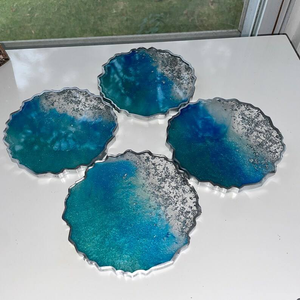 Unique Modern Design Resin <b>Coaster</b> Perfect <b>for</b> <b>Drinks</b> Adds a Decorative Touch While Protecting Your Tabletops - Product Image 6