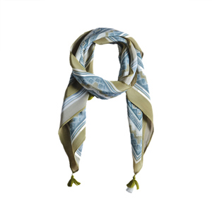 Bufanda de gasa para mujer, larga y ligera, con estampado floral y borlas, para uso diario, accesorio de moda para todas las estaciones - Product Image 3