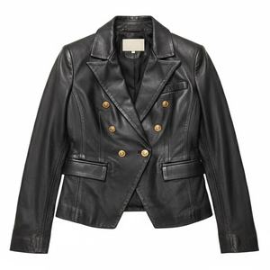 Chaqueta de cuero para mujer, corta, moderna, diseñada para un estilo casual juvenil, cómoda para el uso diario. - Product Image 1