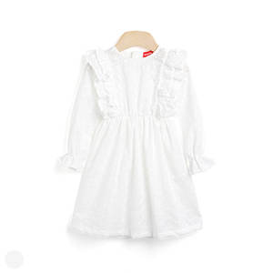 Vestido Estilo Coreano OZKIZ para Niñas, 100% Algodón, Decorado con Volantes, para 2-7 Años, Moda Infantil Primavera/Otoño, Venta al Por Mayor - Product Image 1
