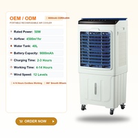 Kipas Pendingin Udara Portabel 3-in-1 dengan Humidifier dan Kotak Es, Tangki Air, 12 Kecepatan Angin untuk Dalam Ruangan, Kantor, dan Luar Ruangan