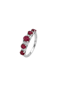 Anillo de Zafiro y Diamantes Múltiples en Plata de Ley 92.5 KLSR-11744 - Product Image 3