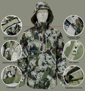Veste de chasse pour homme en softshell imperméable et respirante, vêtements de chasse personnalisés en tissu uni pour l'automne - Product Image 5