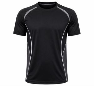 Camiseta Deportiva de Manga Corta para Hombre, Cuello Redondo, Blanca, Negra y Gris, de Secado Rápido, Ajustada, Tejida en Poliéster/Algodón - Product Image 3