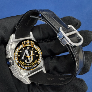 Montre mécanique automatique de luxe haut de gamme, verre saphir carré, demi-sertie de moissanite, bracelet en cuir, style hip-hop, haute qualité - Product Image 3