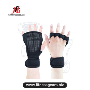 Gants de musculation JUST FITNESS GEARS - Design demi-doigts en cuir PU pour hommes, sangle de poignet réglable, légers, sportifs et rapides - Product Image 3