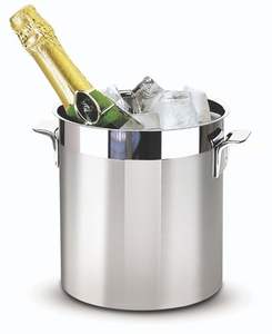 Cubo de hielo grande de acero inoxidable para almacenamiento de hielo, enfriamiento de vino y champán, con diseño de lujo, perfecto para el hogar o bar. - Product Image 5