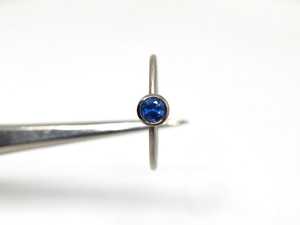 White Gold Sapphire Engagement Ring Slim Blue Gemstone 585 Fine Gold Proposal Ring Gift For <b>Girlfriend</b> - Product Image 3