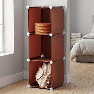 Modern Cube <b>Storage</b> Organizer 3 Layer Fabric Toy <b>Box</b> <b>Blue</b> Stacking Design for Kids Room Organization - Product Image 3