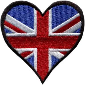 1 patch brodé en forme de cœur et du drapeau britannique, à coudre ou à repasser, motif national britannique - Product Image 1