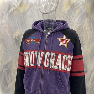 Sweat-shirt à capuche pour homme Snowgrace, violet, avec impression pailletée et logo en strass, streetwear, coupe classique, vêtements d'hiver - Product Image 4