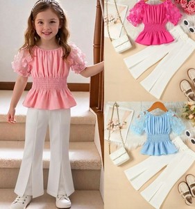 Ropa Infantil, Conjunto de 2 Piezas para Niñas, Estilo Vintage Otoñal, Color Sólido, Cierre de Botones, Conjuntos de Ropa ODM al por Mayor - Product Image 5