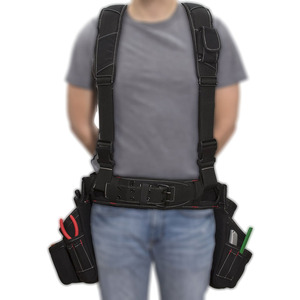 Heavy Duty <b>Carpenter</b> <b>Tool</b> Belt With Adjustable Shoulder Straps And Multiple Pockets For Construction <b>Tools</b> - Product Image 1