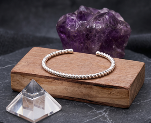 Croissant manchette dôme argent torsadé Design Bracelet prix de gros pur 925 Bracelet en argent Sterling bijoux pour la vente en gros - Product Image 4
