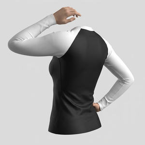 Ensemble de maillot de bain Rash Guard à manches courtes pour femme grande taille, col en V, dégradé, vente en gros - Product Image 6