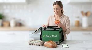 แอปมือถือ Wise Hustlers Grocery Delivery MAC หน้าจอยืนยันการสั่งซื้อพร้อมระบบติดตามแบบเรียลไทม์และประมาณเวลาที่คนขับจะมาถึง - Product Image 2