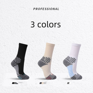 Chaussettes de sport professionnelles personnalisées pour la course, le yoga et le basketball, séchage rapide, écologiques, respirantes, en Spandex/Polyester, hauteur genou, collection automne - Product Image 4
