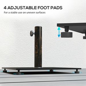 Base per Ombrellone da Giardino Quadrata Rinforzata 29 Libbre, Supporto in Metallo con Piedini Regolabili, per Ombrelloni da 3m - Product Image 6