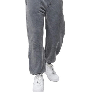 High Quality Men's Gray Fleece Sweatpants <b>Elastic</b> Waist Casual Joggers With Side Pockets Midweight Custom Wear - Product Image 5