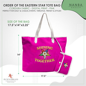 กระเป๋าโท้ทสีชมพู Pink OES Shining Together Order of the Eastern Star Journal  ผู้ผลิตขายส่ง - Product Image 6