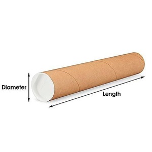 Empaquetado de tubos de papel impresos personalizados para tubos de correo, cajas cilíndricas redondas de cartón ecológico biodegradable Kraft. - Product Image 1