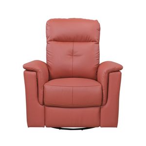 Poltrona Reclinabile Girevole di Lusso in Pelle Rossa con Funzione Glider e Caratteristiche Comfort per Arredamento Soggiorno - Product Image 2