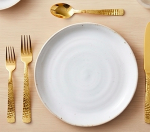 <b>Golden</b> Flatware <b>Set</b> Mirror Polished Hammered Design Luxury <b>Cutlery</b> For Wedding Dinnerware And Table Setting - Product Image 5