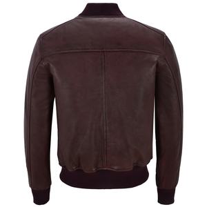 Chaqueta bomber de cuero para hombre, Estilo vintage, de piel de oveja auténtica, 2022 - Product Image 6