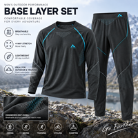 Ensemble de sous-vêtements thermiques sans coutures pour homme, coupe décontractée, manches longues, haut et pantalon pour sports de plein air, OEM