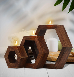 Portavelas de madera con base de latón, proveedor mayorista de artesanías, portavelas de madera de alta calidad, los más vendidos en oferta. - Product Image 2