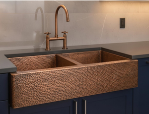 Évier de cuisine moderne de luxe en cuivre, fait main, à cuve unique profonde, à encastrer sous plan, pour cuisines et hôtels - Product Image 6