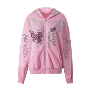 Sweat à capuche en coton avec strass de qualité supérieure, logo personnalisé, streetwear, marque privée, fournisseur direct d'usine OEM pour l'exportation - Product Image 1