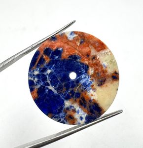 Sodalita Natural Redonda Plana de 31.5 MM, Gema Suelta de Excelente Calidad, Ideal para Joyería, Sin Perforación, 1mm - Product Image 4