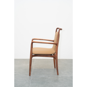 Chaise de salle à manger moderne en bois de noyer, assise rembourrée en cuir pleine fleur de qualité supérieure pour la maison, les restaurants, les hôtels, meubles PISANO - Product Image 2