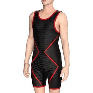 Singlet/Bib de lucha libre para hombre, 100% poliéster, impresión personalizada, secado rápido, transpirable, talla grande, tela de 220g - Product Image 1