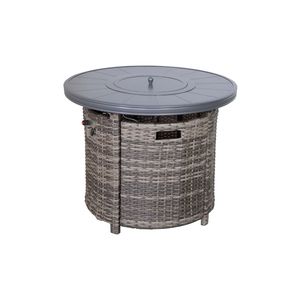 Tavolo da Esterno con Braciere in Alluminio 63,5 cm (A) x 81,3 cm (L) con Coperchio, Grigio Misto - Product Image 1