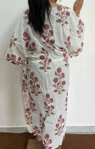 Vestido Kaftan de Algodón Cómodo con Hermosos Estampados para Uso Casual y de Descanso - Product Image 5
