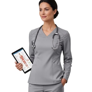Best Wholesale Custom Woven Friendly High Quality Hospital <b>Doctors</b> Nurses Women Scrub <b>Sets</b> Medical Scrub Uniforms - Product Image 1