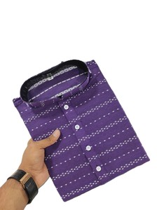 Kurtas indias largas de algodón para hombre en tela de algodón de primera calidad, diseño de tejido de algodón suave premium, ropa étnica para festivales. - Product Image 3