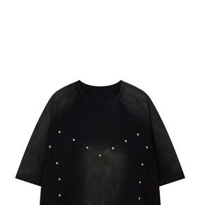 Camiseta Personalizada Unisex de 220 GSM para Hombre, Camiseta con Pedrería, Camiseta de Hombros Caídos, Camiseta Oversize de Gran Gramaje - Product Image 5